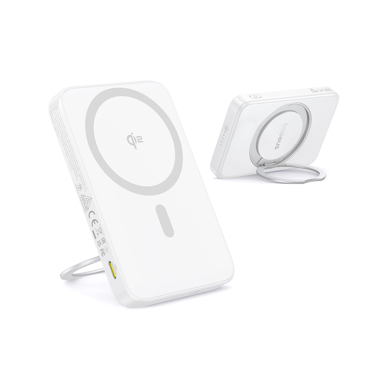 PicoGo シリーズ Slim Qi2・リングスタンド内蔵モバイルバッテリー (20W, 5,000mAh)