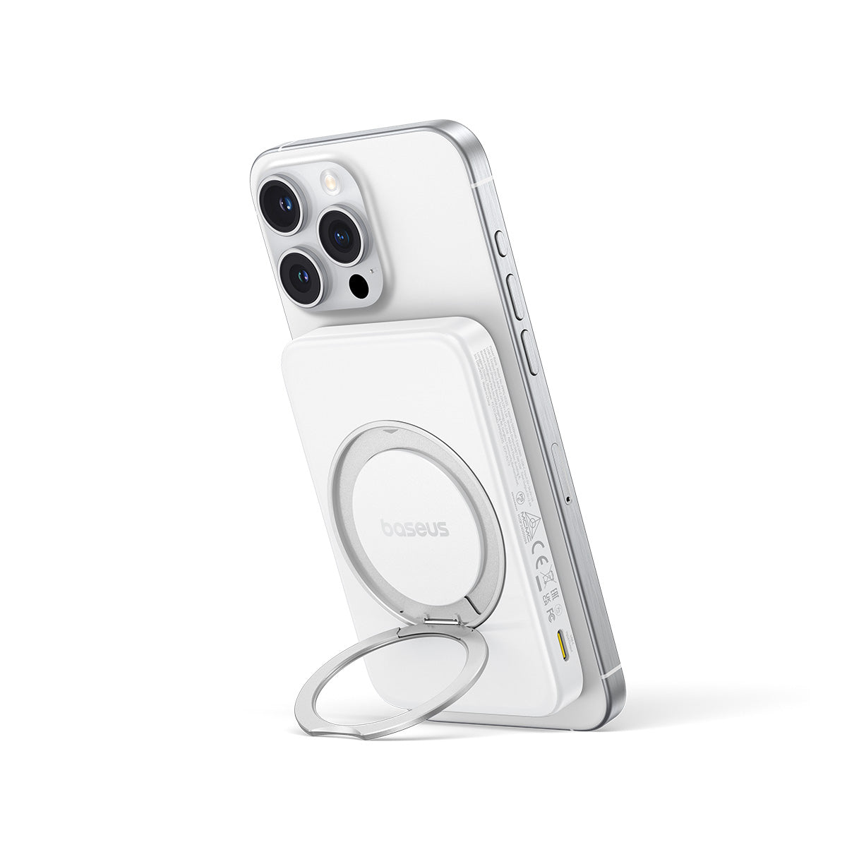 PicoGo シリーズ Slim Qi2・リングスタンド内蔵モバイルバッテリー (20W, 5,000mAh)