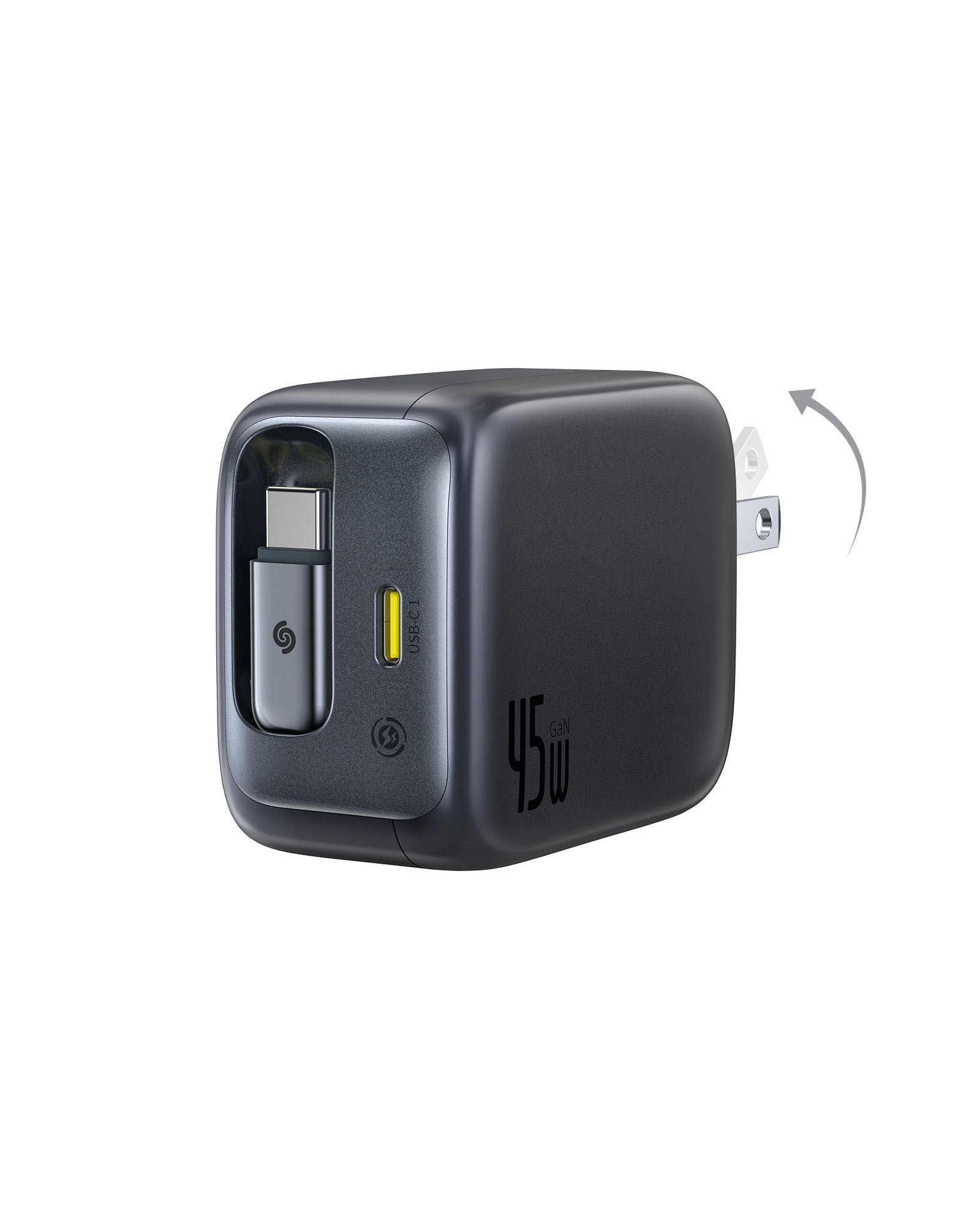 EnerCore CJ11急速充電器USB-C巻取り式ケーブル内蔵45W