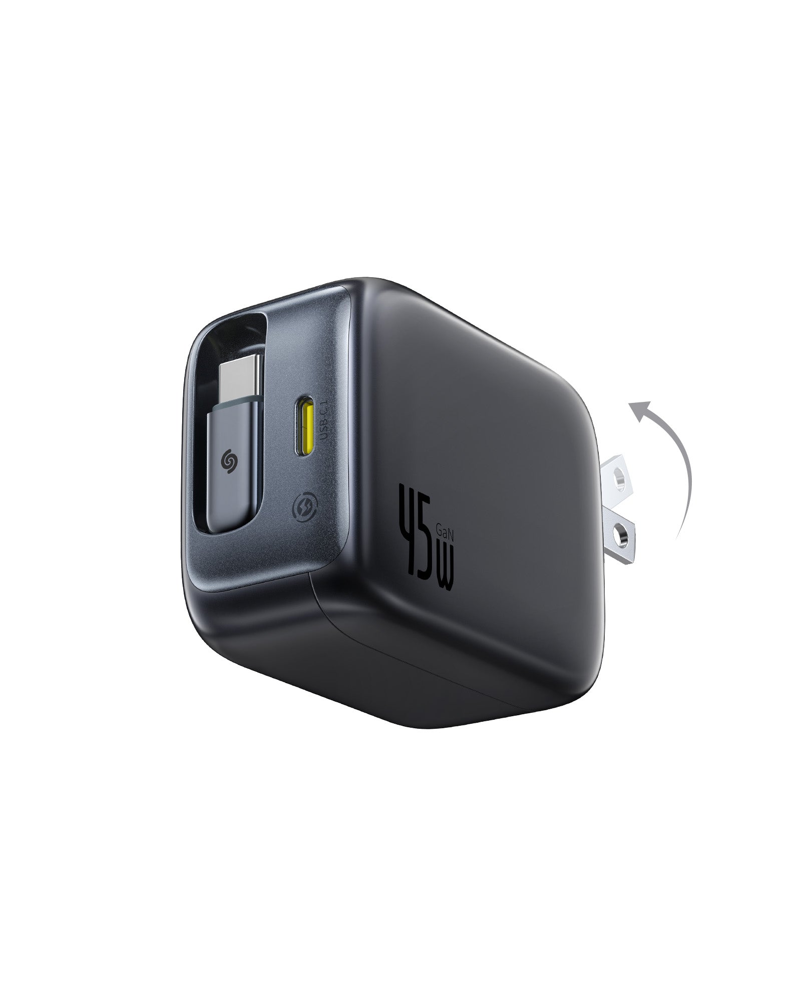 EnerCore CJ11急速充電器USB-C巻取り式ケーブル内蔵45W